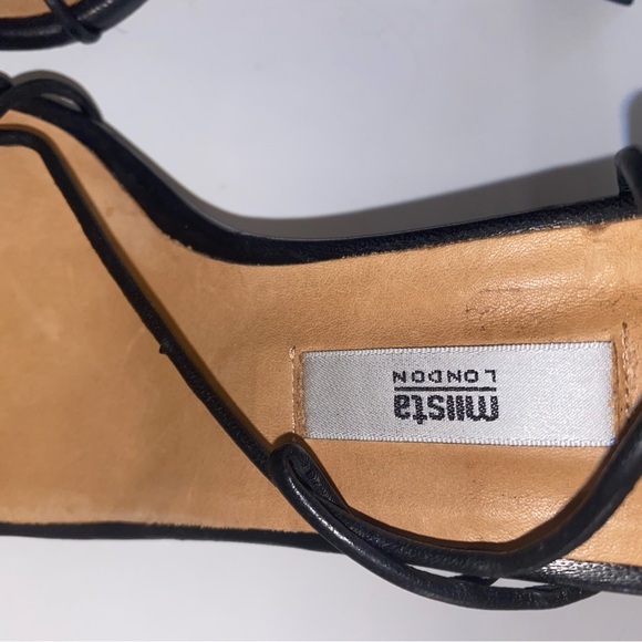 MIISTA London Kitten Heel Black Strappy Sandal SZ 9 NWB - Picture 12 of 12